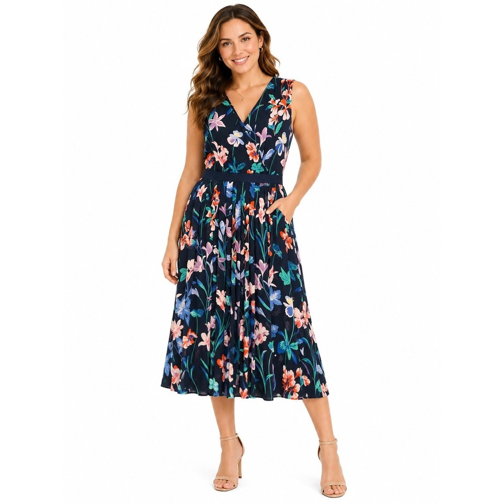 Talbots Floral Dress Womens Size 8 Workwear Summer Spring